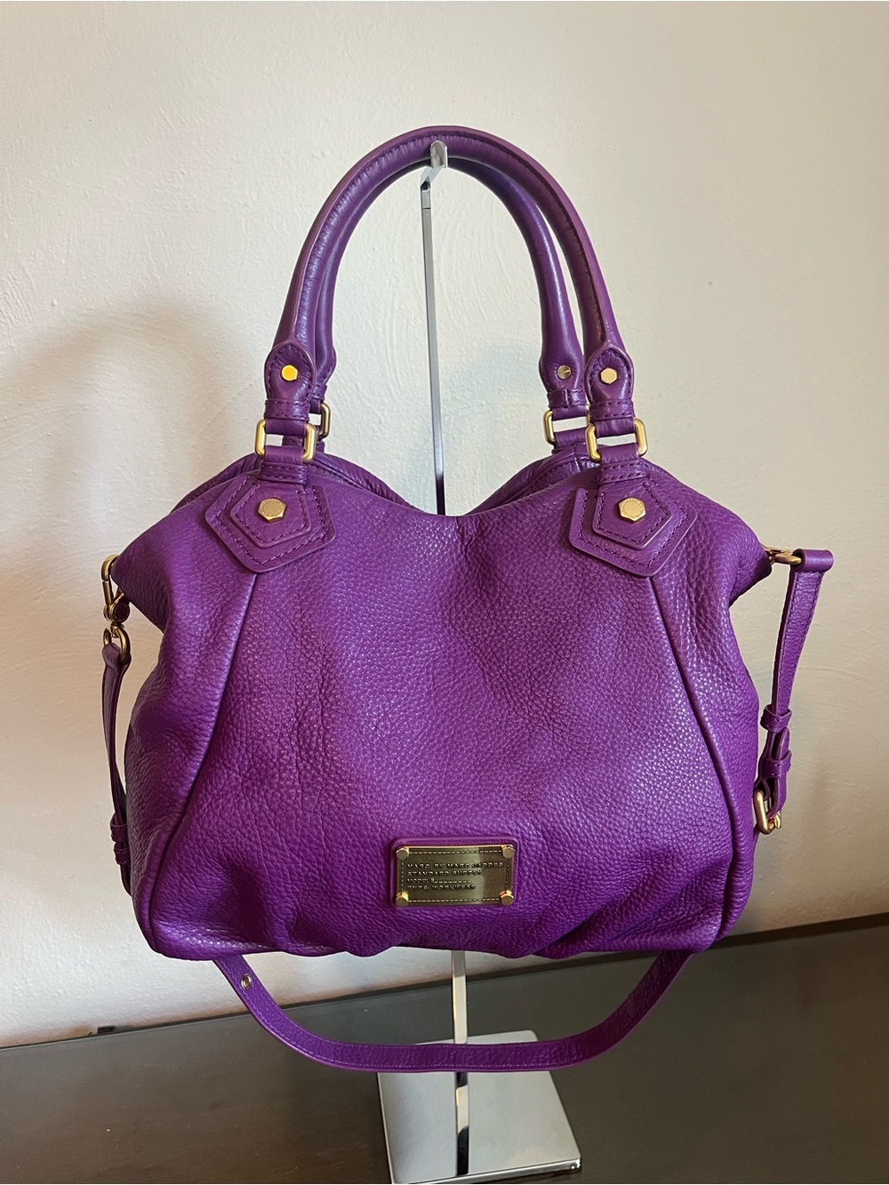 Marc By Marc Jacobs Purple Pebbled Leather Shoulder Bag